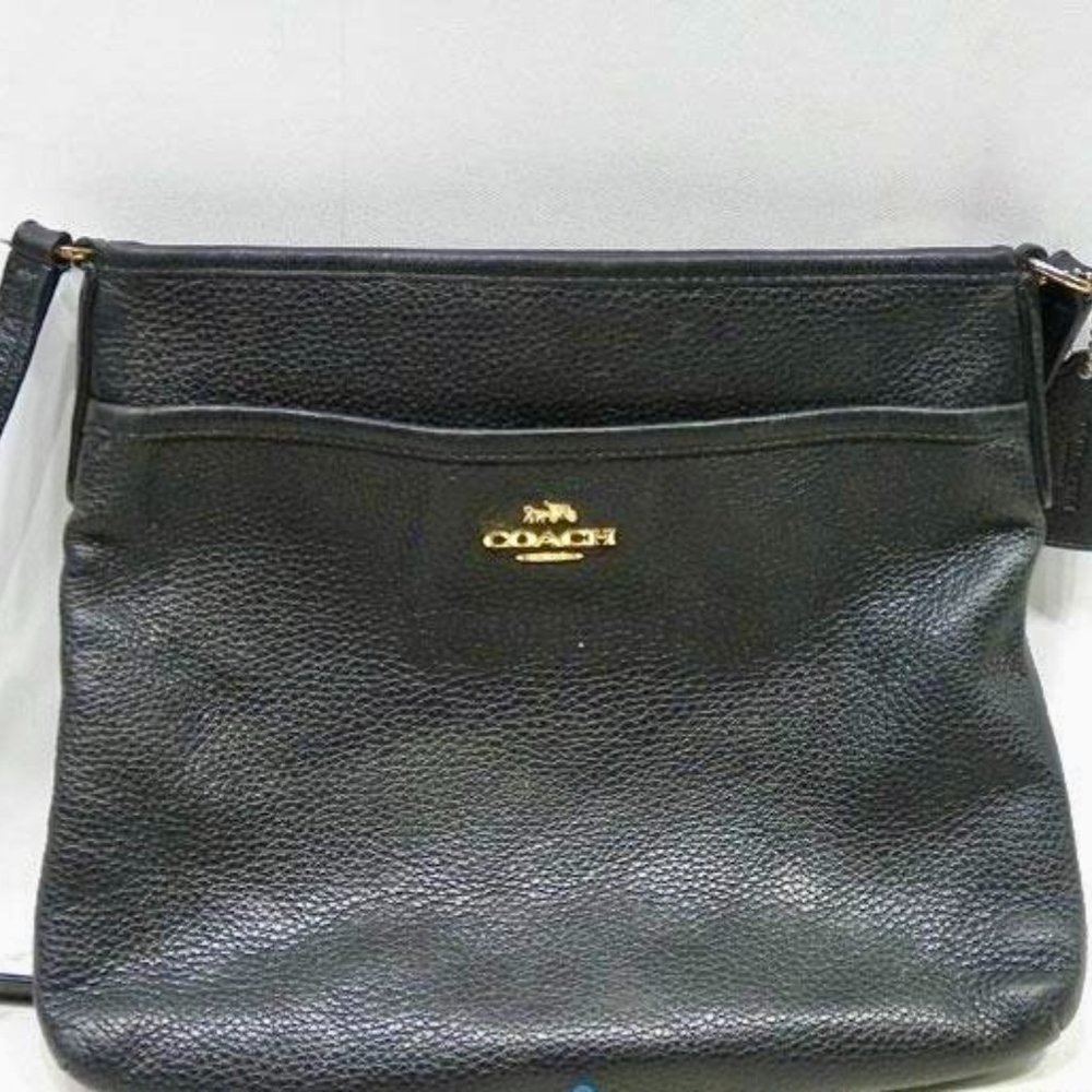 Black Leather Coach Crossbody- Authentic
